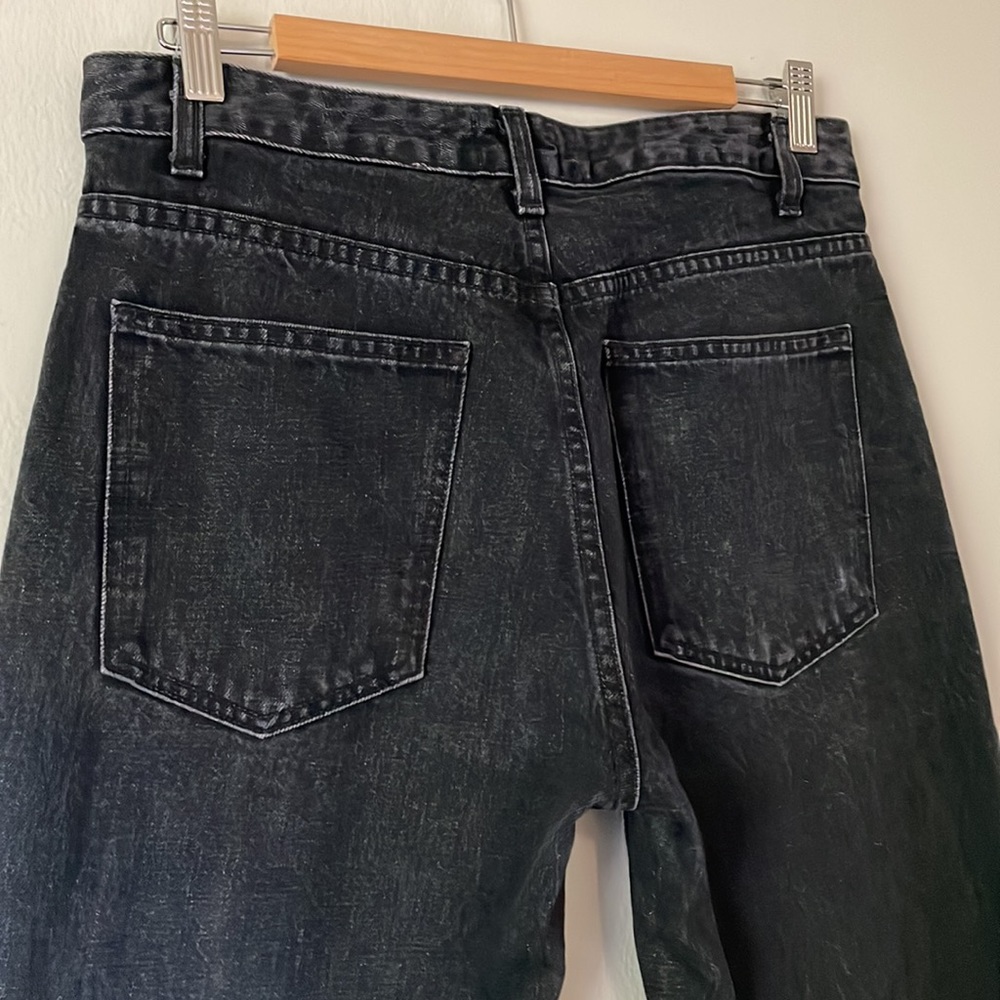 NEED SUPPLY Pen Fit High Rise Relaxed Straight Leg Jeans in Broken Black - Picture 12 of 16